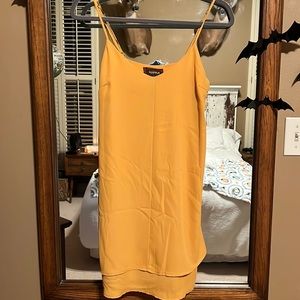 Mustard Yellow Two Tiered Flowy Dress